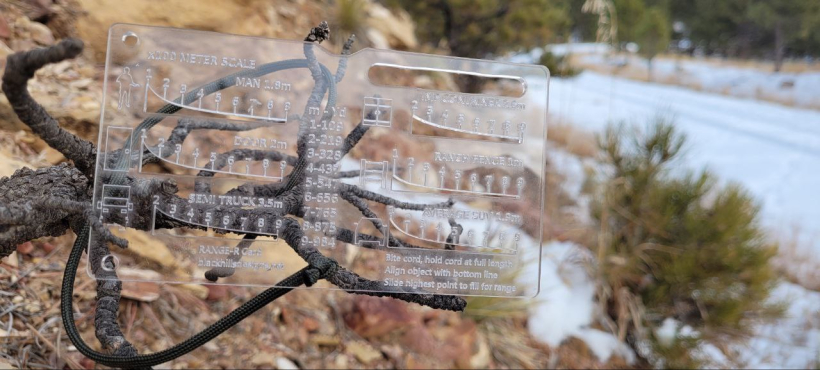 Black HIlls Designs RANGE-R Card close up in the field