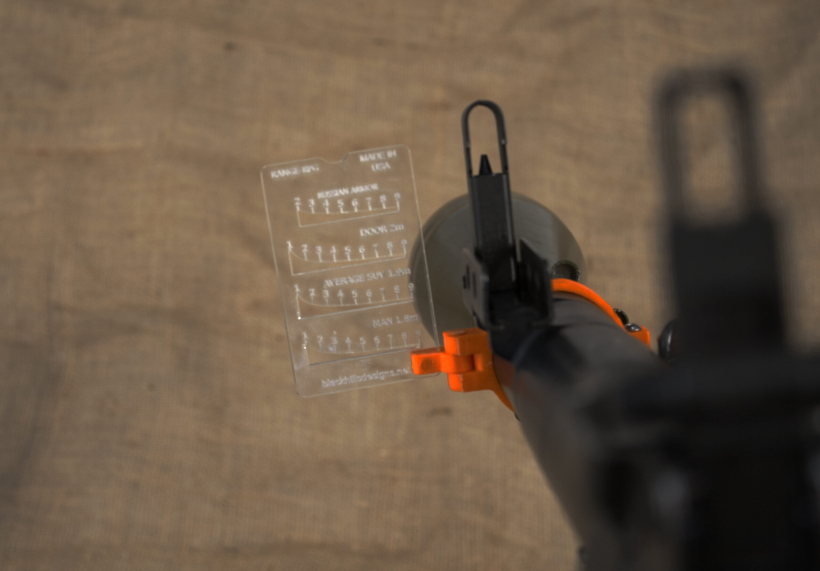 Black Hills Designs RPG-7 PIP - Reading the RANGE-R Card with Iron Sights