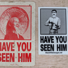 Black Hills Designs - Have You Seen Him Sticker vs original Animal Chin sticker